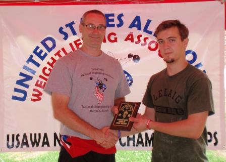 usawa newcomer award logan promoter receiving championships piper tim meet left national right his